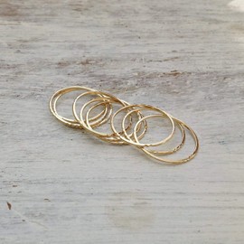 Set of 4 Gold rings,Stacking rings,knuckle rings,thin ring,tiny ring,size 6.5 US