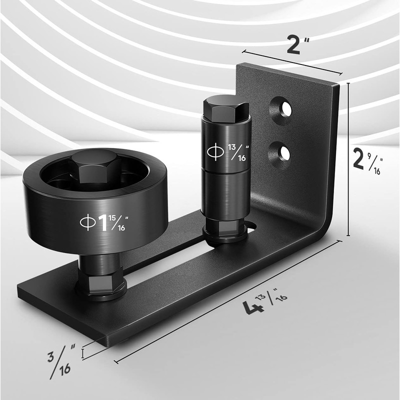 EaseLife Sliding Barn Door Bottom Floor Guide,Adjustable Roller,Wall Mount System,Flush