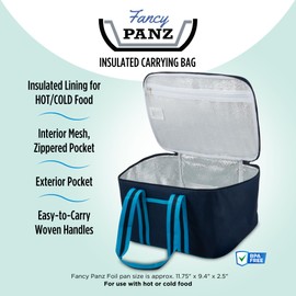 Fancy Panz - Navy Blue Insulated Casserole Carrier Bag - Insulated Thermal Bags for Hot & Cold Food Holds 2 Standard Size Fancy Panz - 2 Pockets - Food Container - Hosting Essentials