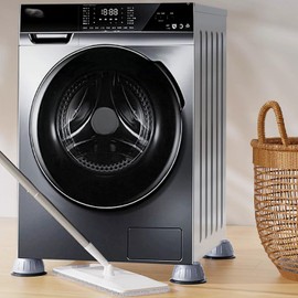 Washing Machine Foot Pads, Non-Slip Vibration Damper, Pack of 8 Vibration Dampers, Non-Slip and Noise-Reducing Will, Washing Machine Feet Pad for Dryer, Refrigerator, Tables, Grey