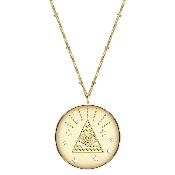 Glanzstücke München Women's Necklace with Pendant All-Seeing Eye Sterling Silver