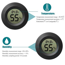 6-Pack Mini Hygrometer Thermometer Digital LCD Monitor Indoor/Outdoor Humidity Meter Gauge Temperature for Humidifiers Greenhouse Reptile Fahrenheit(℉)/ Celsius(℃)