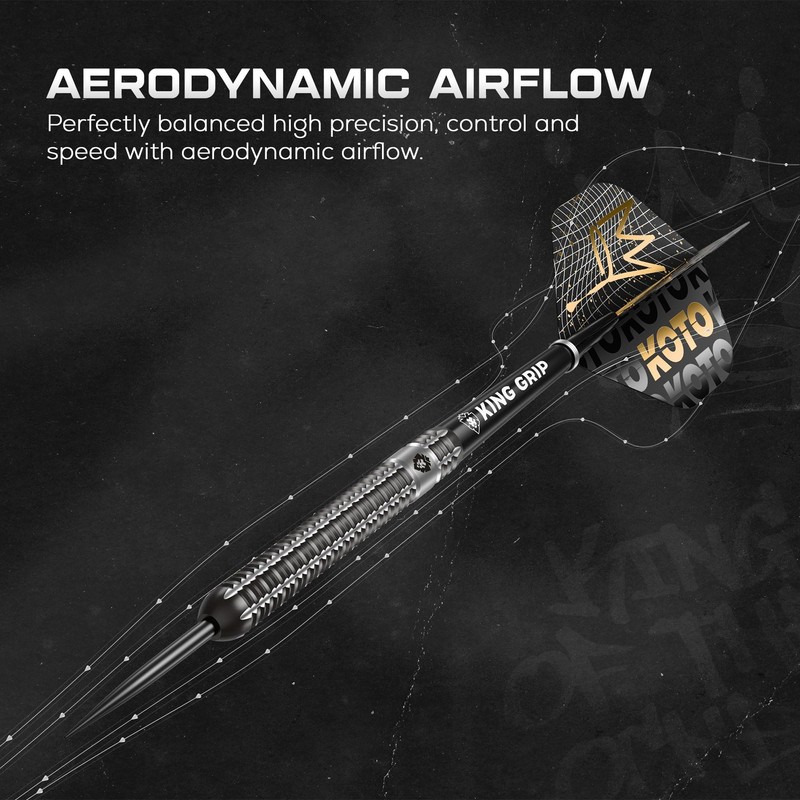 KOTO - Black Crown 90% Darts 22 Gram, Black &