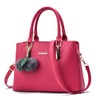 Dreubea Women's Leather Handbag Tote Shoulder Bag Crossbody Purse (Rose)
