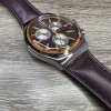 Swatch NEW✅ Swatch Irony PRISIONER Chronograph Dark Purple Leather Men's