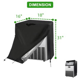 Guisong Commercial Ice Maker Machine Cover for 100lb Under Counter Ice Maker,48 Inch Waterproof Industrial Icecream Machine Cover for Large Equipment for Home(16" W x 18" D x 31" H)