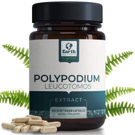 Earth BOTANIC Organic Polypodium Leucotomos Extract 10:1, 120 Veg Capsules - Supports Natural Healthy Skin Care- Antioxidant- Natural Skin Tone- Vegetarian, Non- GMO 4 Month Supply