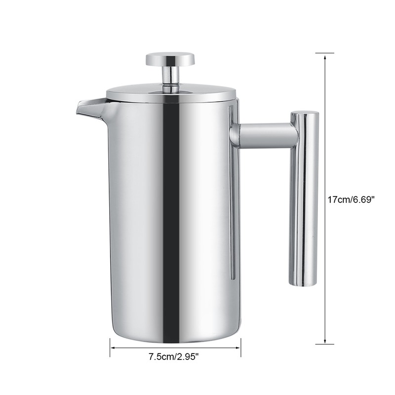 350ML Double Wall Stainless Steel Coffee Maker French Press Tea