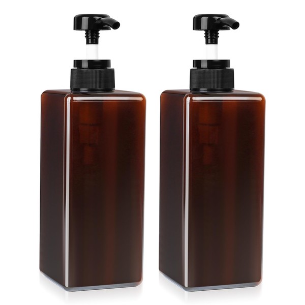 2x Pump Bottle Dispenser, 650ML Shampoo and Conditioner Dispenser, Refillable