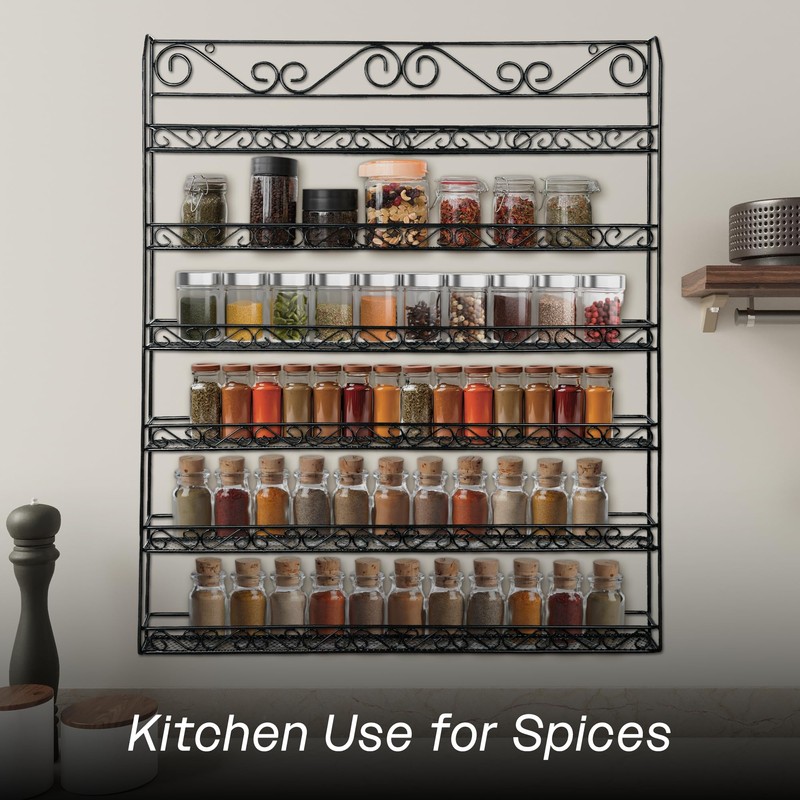 PANA 6 Tier Wall Mounted Metal Rack Shelf, Versatile Organizer