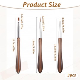 ElevateTech 3PCS Nail Art Brushes, Flowers Drawing Pen Versatile Nail Drawing Pen Liner Brush NailTools Brush Acrylic Round Flat Painting for Petals Leaves and Intricate Art Designs