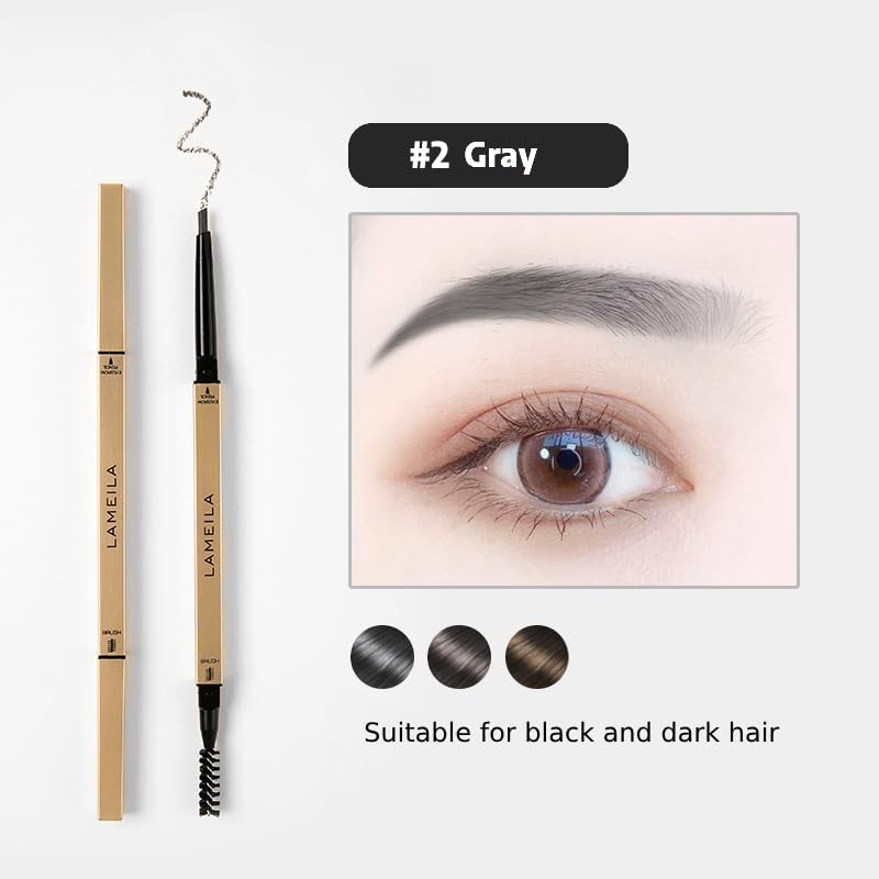 Lamela Double Sided Eyebrow Pencil with Brush, Brown and Transparent