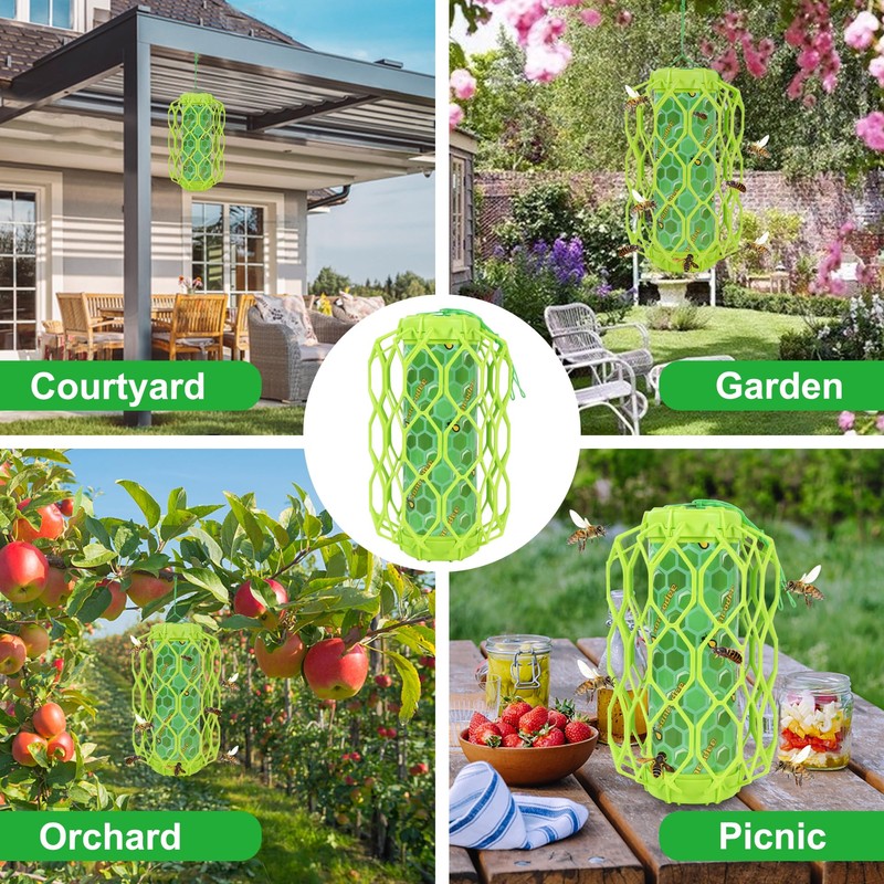 Sancodee 2 Pack Upgraded Wasp Trap Outdoor Hanging, Carpenter Bee