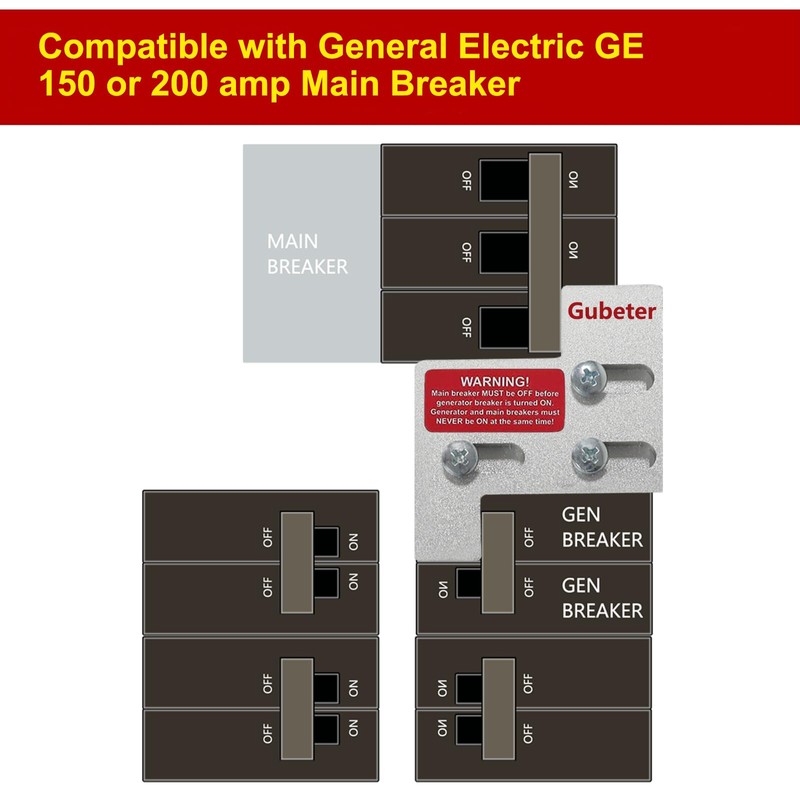 Generator Interlock Kit Compatible with General Electric GE 150 or