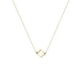 Elli Women's 925 Sterling Silver Gold Plated Cloverleaf Lucky Charm Pendant Necklace of Length 40 cm