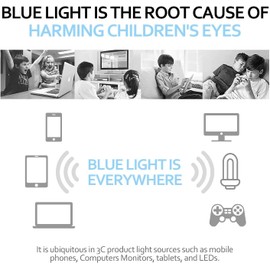 HOUSON Anti-blue light glasses, children's blue light filter glasses for computer, TV, for girls and boys (age 5-10 years), purple