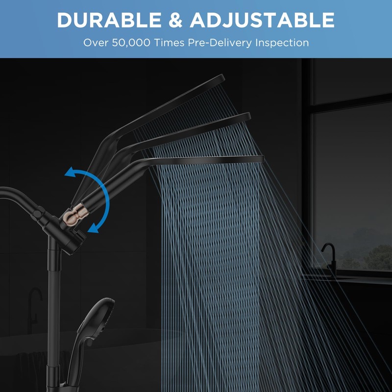 MakeFit Dual Handheld Shower Head Combo, 2-in-1 Rain Shower Heads