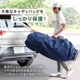 PYKES PEAK Ultra Lightweight 12 Colors Golf Travel Cover [Fits 9.5 Type / 48 Inch] Golf Bag Caddy Bag Cover Foldable Stylish Men's Women's PP-GOLF Series Pikes Peak [NAVY]