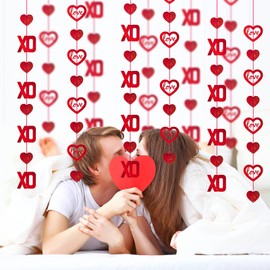 SHYOSUCCE Decoration for Valentine's Day, Heart Garlands, Heart Banner, Party Decoration for Valentine's Day, Wedding, Engagement, Birthday, Anniversary Party and Graduation