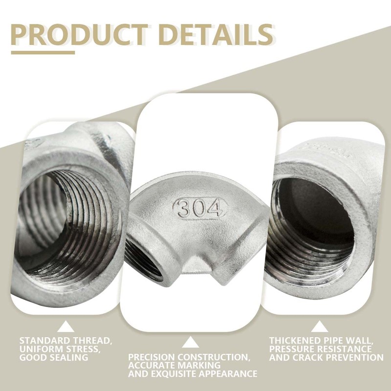 Bwintech 3 Pcs 90 Degree 1" Female to 1" Female
