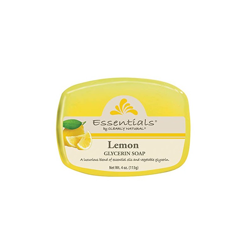 Clearly Natural Essentials Glycerin Bar Soap, Lemon, 4-Ounce, Pack of