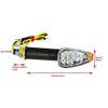 Motorbike LED Indicators - Black - Long Stem