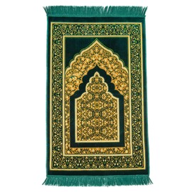 FIRASET Muslim Prayer Rug, Soft Plush Thin Islamic Prayer Mat, Janamaz, Sajada, Praying Carpet, Islamic Gift, Foldable Portable Turkish Prayer Mat for Men&Women, Lightweight Travel Prayer Rug, 26"x43"