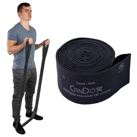 CanDo Multi-Grip 6 Foot Exercise Resistance Band with Hand and Foot Loops for Total Body Workouts, Training, Rehab, Stretching and Therapy. Black, Difficulty Level–X Heavy, Resistance 7 lbs.-17.5 lbs.