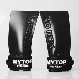 MYTOP SunGrips for Cross Training & Gymnastics, Sticky No-Slip Wrist Support – Best Sticky Grips in The World, No Chalk Needed for WODs, Weightlifting, Gym, & Fitness (Black,Size S-M)