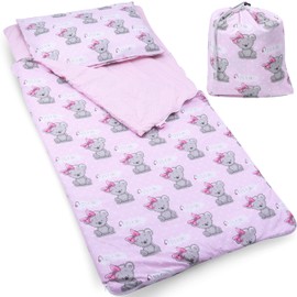 PinkZebra Children's Sleeping Bag Blanket Sleeping Bag 140 x 75 cm + Pillowcase 60 x 40 cm, Sleeping Bag with Cotton Cover + Pillowcase, Oeko-Tex, Cotton Sleeping Bag for Girls, It's a Girl