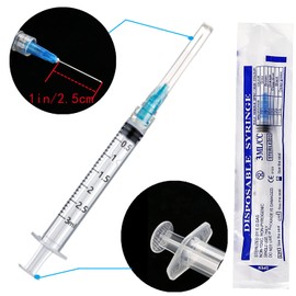 100Pack 3ml 3cc Disposable Plastic Syringes with 23Ga, Individually Sterile Package