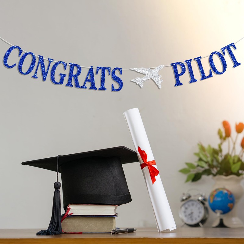 Congrats Pilot Banner, Congrats Grad, Congrats USAF/Future Pilot, Adventure Awaits,