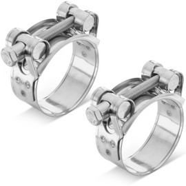 Poppstar 2 Pieces T-Bolt Hose Clamps Stainless Steel Clamping Width 44-47mm, Width 22mm, W4