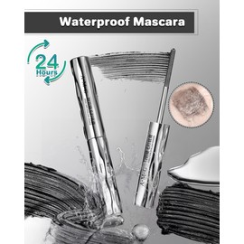 Iron Wand Mascara - Waterproof Tubing Mascara for Length & Volume, Liquid Lash Extensions Effect, No Flaking, No Clumping, 24H Wear, 3D Curling Wand for Bold Lashes (1*black mascara)