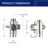PDPBath Brass 3 Way Shower Arm Diverter Valve for Handheld