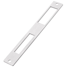 Micro Traders 1Pc Door Flat Strike Plate Stainless Steel Plate 172mm x 23.7mm for Door Handle Deadbolt Security Striker Plates Exterior Interior Door Electric Door Opener Silver(Fully Enclosed)