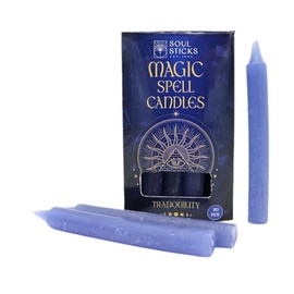 Soul Sticks Tranquility 4' Magic Spell Chime Taper Candles, 20 pcs - Ideal for Altar, Rituals, Ceremonies, Meditation Purple Candle for Witchcraft Supplies, Wiccan Supplies, Candles Clearance
