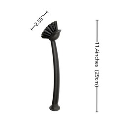2 Pcs Scrub Brush with Handle 11'' Dish Scrubber Brush Kitchen Sink Brush Black Long Handle Dish Cleaning Brush for Kitchen Dishes Pot Sink Cleaning,Black