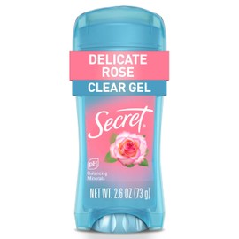 Secret Fresh Antiperspirant Deodorant for Women, 72hr Breathable Sweat & Odor Protection, Instant Freshness & Gentle, PH Balancing Minerals, Clear Gel, Delicate Rose Scent, 2.6 oz