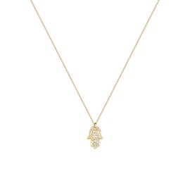 Elli Women's Hamsa Hand Pendant Necklace with Crystals in 925 Sterling Silver, Sterling Silver, Crystal