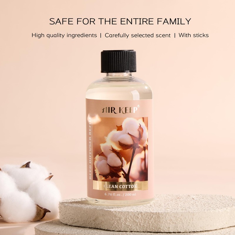 Airkeep Reed Diffuser Oil Refill with Diffuser Sticks, 6.76 Fl