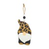Wooden Cheetah Print Gnome Ornament