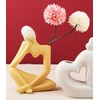 Abstract Thinker Vase Yellow Ceramic Flower Vase 20cm Tall Modern