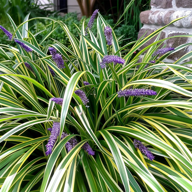 Variegated Liriope | 3 Live Bare Root Pips | Liriope