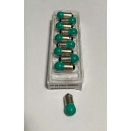 Post War 10 pack  # 53 Green light bulbs bayonet type for Lionel trains & Acc. Beautiful!