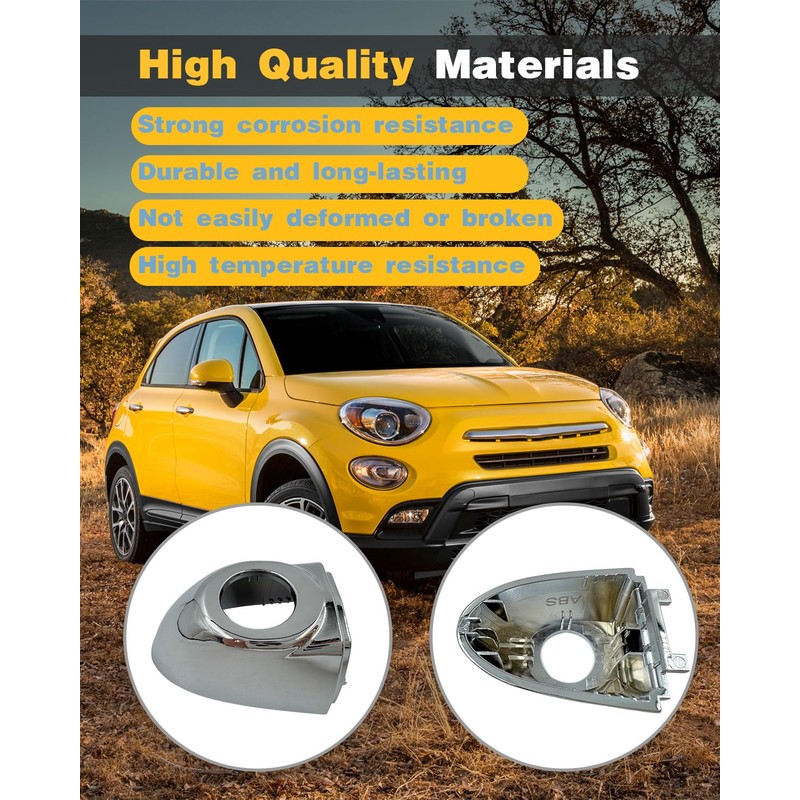 OWNDR Chrome Exterior Door Handle Cap Fit for Fiat 500X