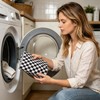 ZHIHEYC 2 PCS Black and White Checkered Bath Towels Set,
