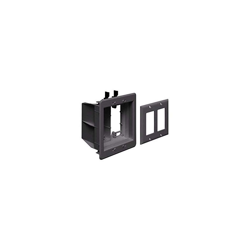 Arlington TVBU505BL-1 Recessed TV Outlet Box with Paintable Trim Plate,