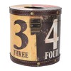 Retro Tissue Box Cylindrical Fashionable PU Leather Wooden Napkin Storage
