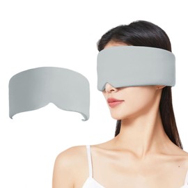 Dual-Sided Sleep Mask, Adjustable Velcro Strap, Zero Pressure Design (Grey)